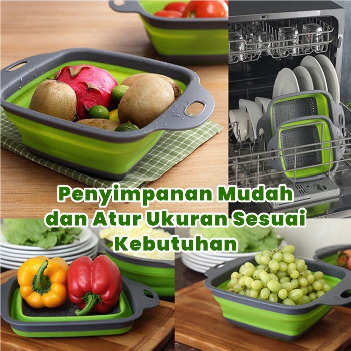 

Baskom Lipat Sile Tempat Cuci Peniris Buah Sn