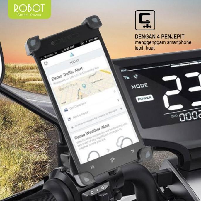 ROBOT RT-MH02 Holder HP Motor Spion Phone Stand Mount HP Aluminium