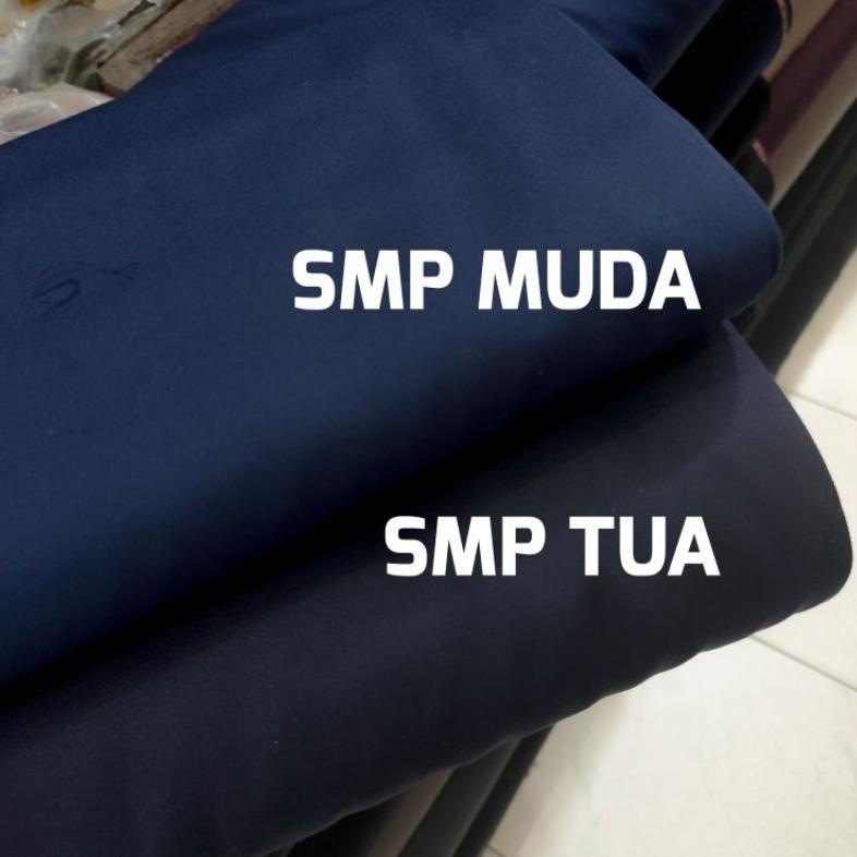 Kain Meteran Motif Bahan Kain Katun Drill Tebal Seragam Sekolah Sd / Smp/ Sma / Hitam / Putih [Per 5