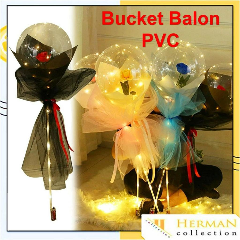 HC Bucket Balon PVC Balon BOBO Bucket Balon Bunga mawar Bucket Balon Bucket Bunga Balon Warna bucket