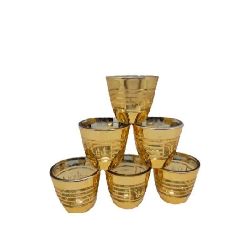 Big Promo Gelas Cucing Gold Zam Zam 1Set Isi 12 Pcs/Gelas Cucing Oleh Oleh Haji Dan Umroh Murah Big 