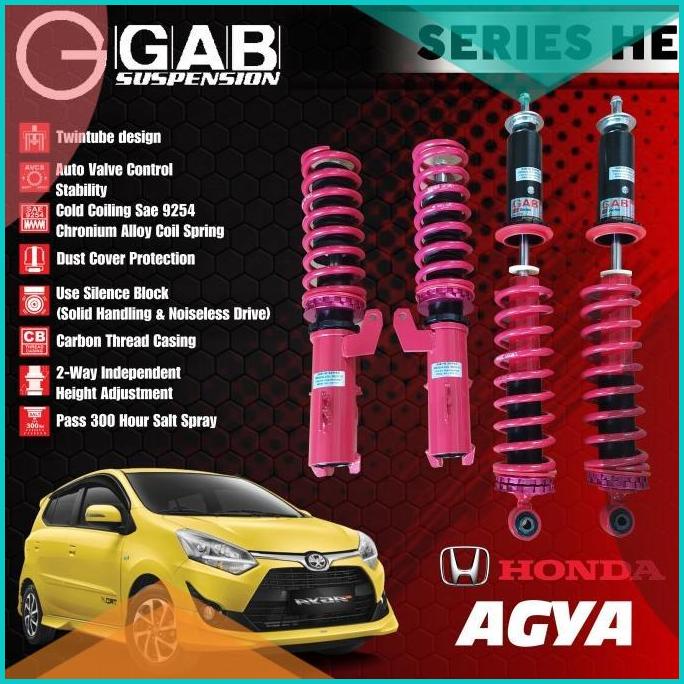 Aksesoris Suspensi per Shockbecker Coilover GAB HE Series Agya Ayla 16