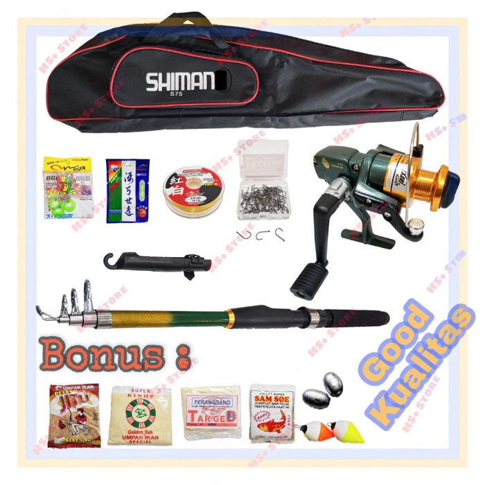 1 SET ALAT PANCING SIAP PAKAI JORAN REEL TAS SENAR DLL BERKUALITAS