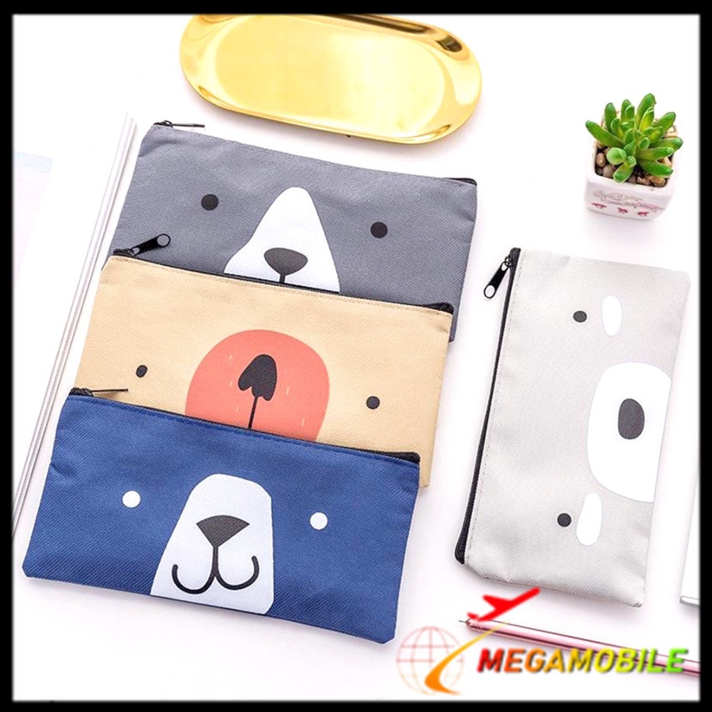 

MM - Tempat Pensil Pulpen Kain Kanvas Karakter Hewan Lucu Kotak Pensil Serbaguna Motif Animal Dompet pouch make up kosmetik wanita