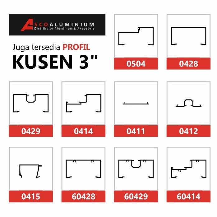 Aluminium Profile 3 Inch 0428 Open Back Polos (Kusen) Inkalum Original