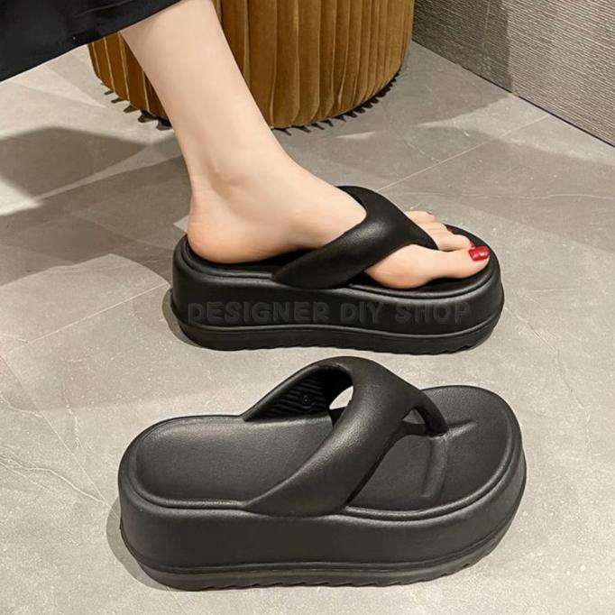 Sandal Jepit Wanita Jelly Wedges Korea Style Terbaru Import