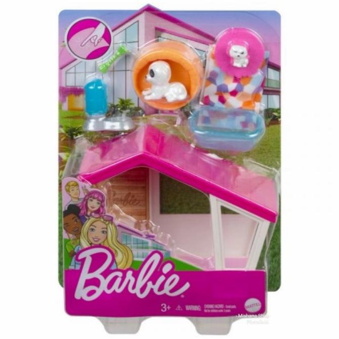 Mainan Furniture Boneka Barbie Indoor Puppy House Rumah Anjing Mattel