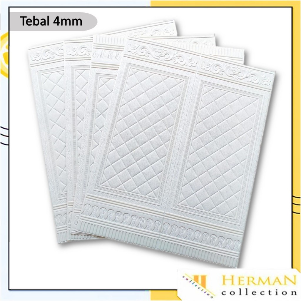 HC Wallpaper 3D Foam Motif Pintu Batik 90 x 70Cm Sticker Wallborder Dinding 3D Motif Kotak Wallfoam 