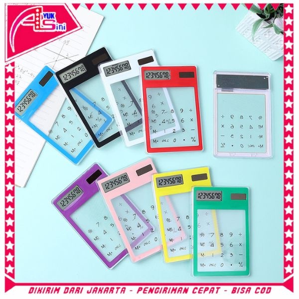 

AS Kalkulator 8 Digit Mini Aesthetic Calculator Mini Portable Ultra Tipis Transparan LCelana Dalam Touchscreen Kalkulator Kecil Tenaga Surya Simple Untuk Sekolah Dan Kantor
