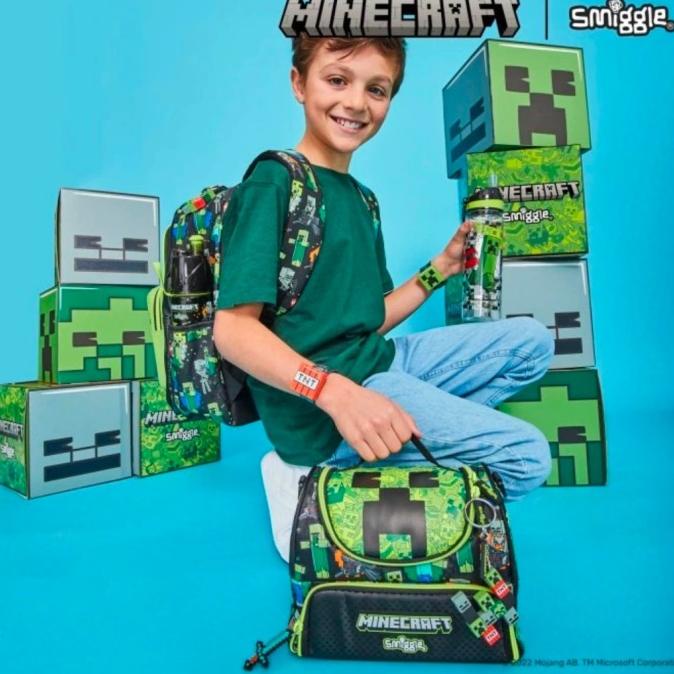 TERLARIS Smiggle Lunch Box minecraft/ smiggle ori/ tas bekal/ kado