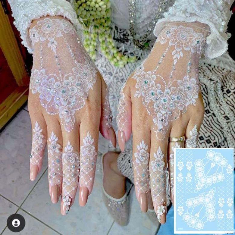 PROMO MURAH Henna instan desain limited edition warna Putih LARIS