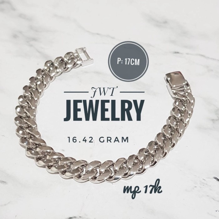 Gelang - Gelang Emas Pria Wanita Cuban Chain Sisik Naga Tampak Besar