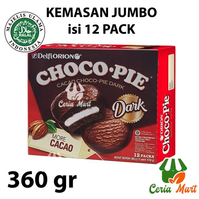 

CAKE COKLAT KRIM DELFI CHOCO PIE 12 PCS 360 GR CHOCOPIE DARK CHOCOLATE