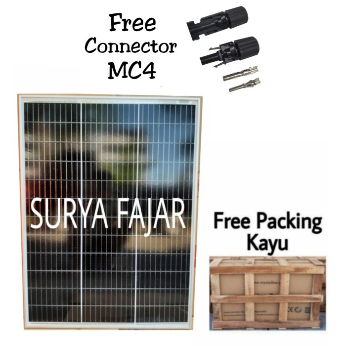 Promo Solar Panel Solar Cell Panel Surya 120Wp Mono Free Packing Kayu