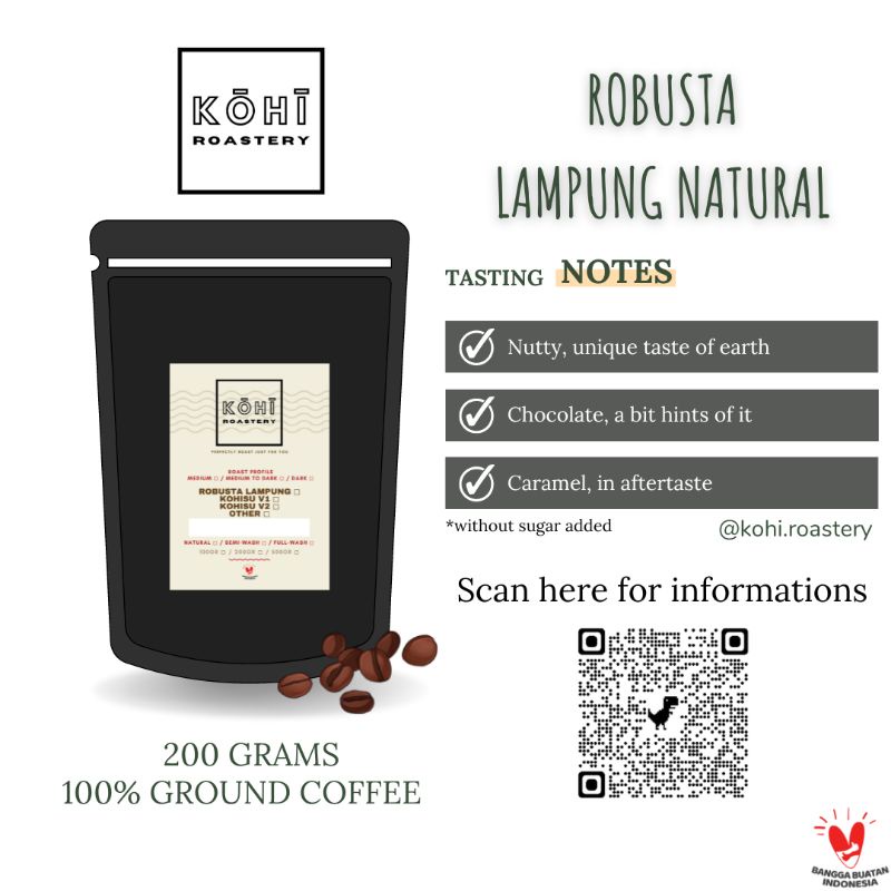 

Kopi Robusta Kohi Roastery 200 Gram