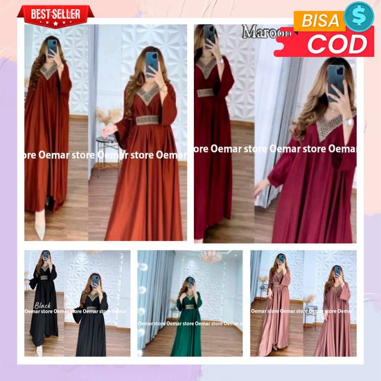 Gamia Hari Raya Polos Ukuran S M L Lx Xxl Xxxl Jumbo Gamis Wsnita Lebaran 2024 Bsju Gamis Syarii Dre