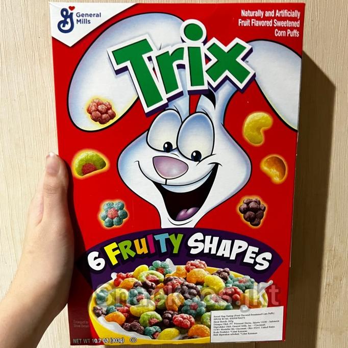 

GENERAL MILLS TRIX 6 FRUITY SHAPES SWEETENED CORN PUFFS CEREAL SEREAL H32T