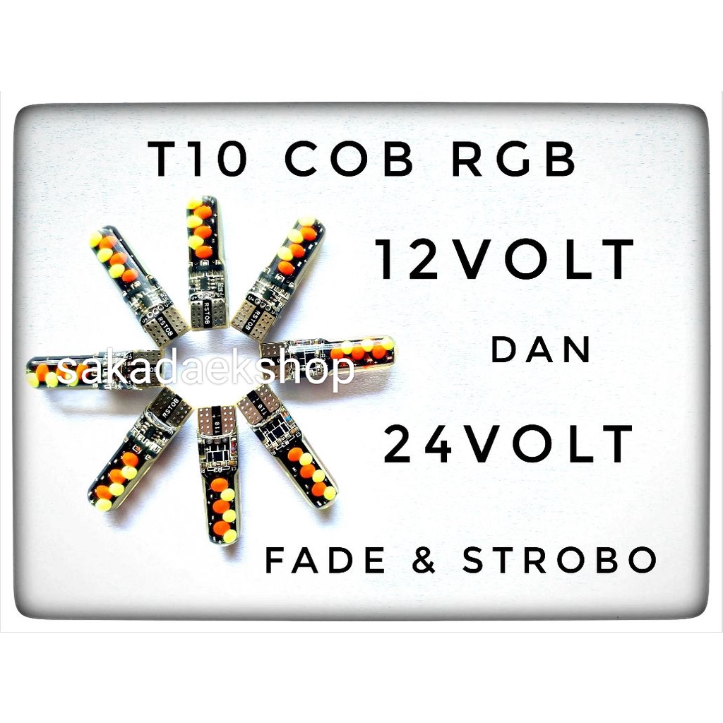 LAMPU SENJA KOTA T10 12V/24V NYALA RGB (WARNA WARNI) FADE STROBO MOTOR MOBIL BUS TRUK