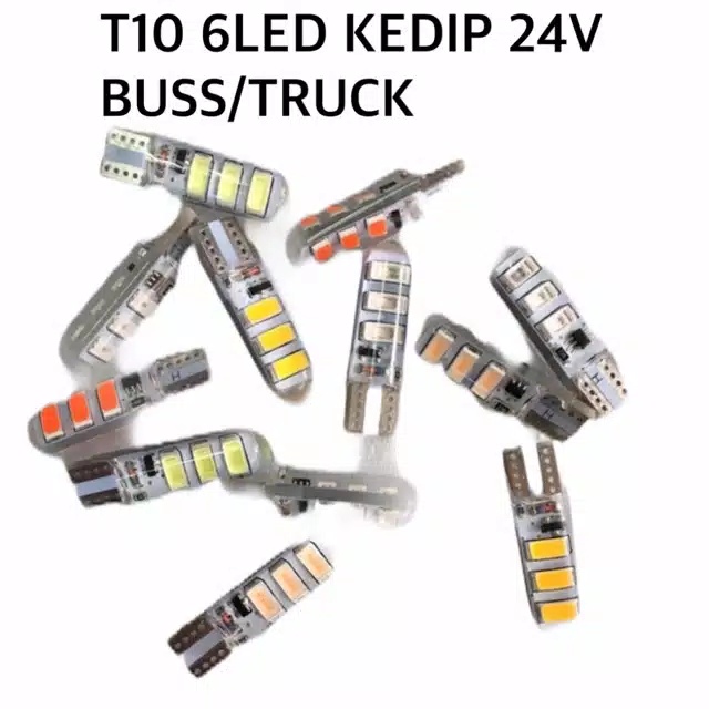 T10 6LED 24 VOLT KEDIP STROBO BIS/TRUCK