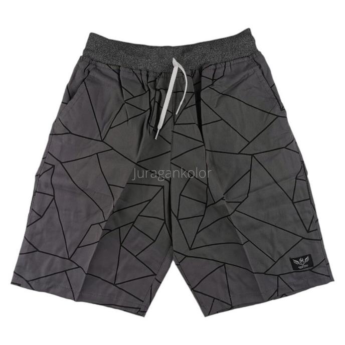Promo - Celana Pendek Pria Dewasa Motif Abstrak Chino Cowok Short Pants Rib ,,
