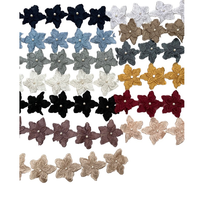 renda bunga /renda per 50cm/ renda bunga lebar 5cm