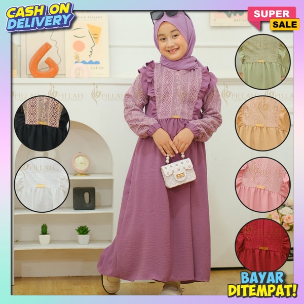 Gamis Gamus Kids Hari Raya Bocah Muslim Remaja Amak Anak 1 2 3 4 5 6 7 8 9 10 Gaun Pesta Kid Perempu