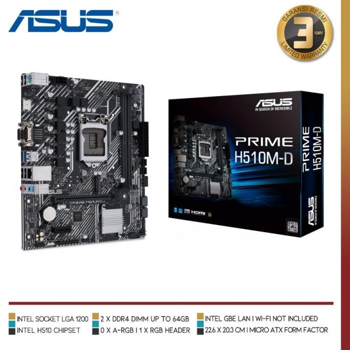 Mainboard Asus Prime H510M-D Lga1200 Gen11 - Asus H510Md - Asus H510M