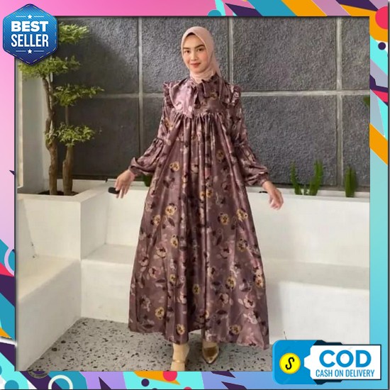 Gamid Kerudung Syar'I Bsju Games Kekinian Dress Branded Ibu Ibu 1 Set Gamis Satu Set Gamus Polos Rem