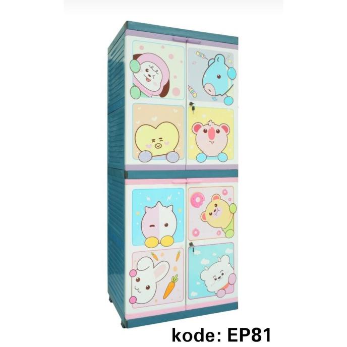 JUMBO LEMARI PLASTIK CLUB SUSUN 4 FULL KUNCI KARAKTER