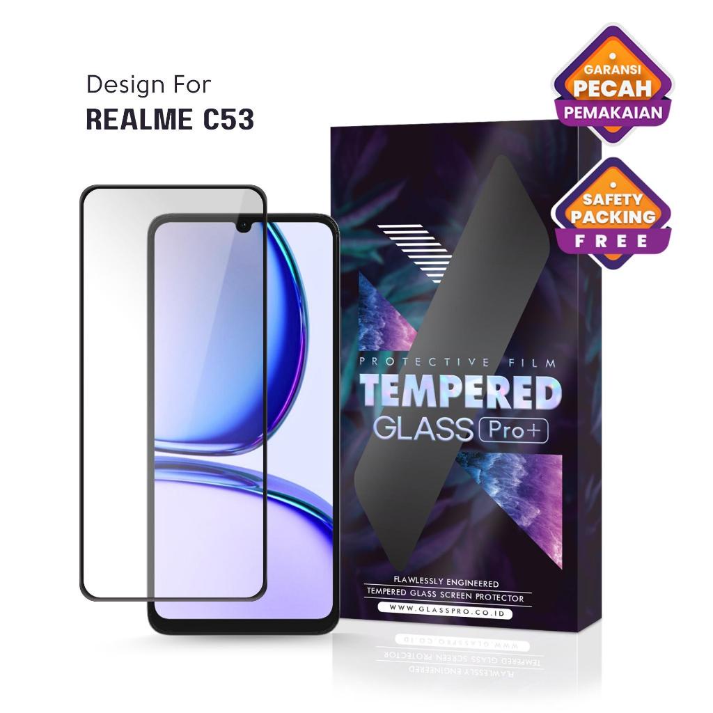 Premium Tempered Glass Realme C53 Full Cover - Anti Gores Kaca Screen Protector Screen Guard Not Hyd