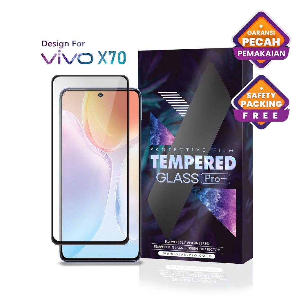 Tempered Glass Vivo X70 Full Cover - Premium Glass Pro