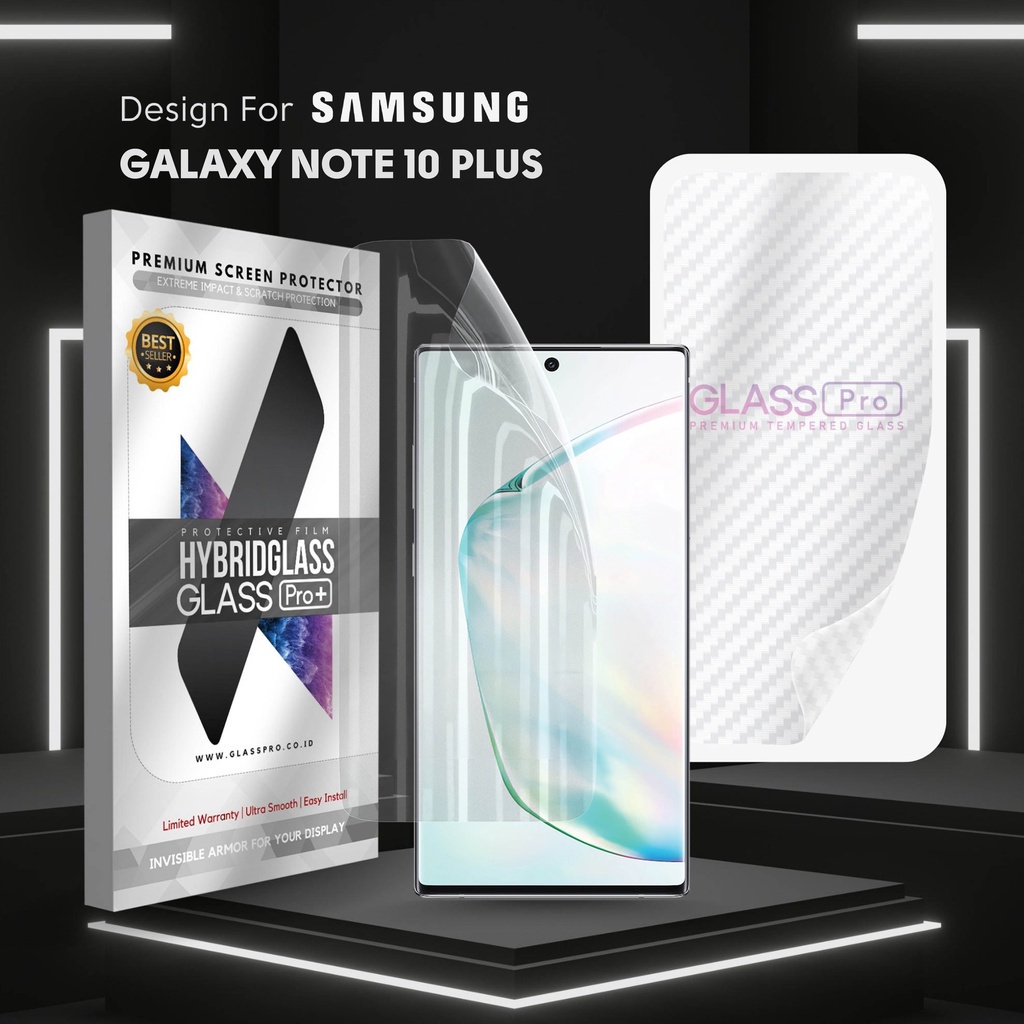 Hybrid Glass Premium Anti Gores Hydrogel Samsung Galaxy Note 10 Plus Full Cover Screen Protector Gla