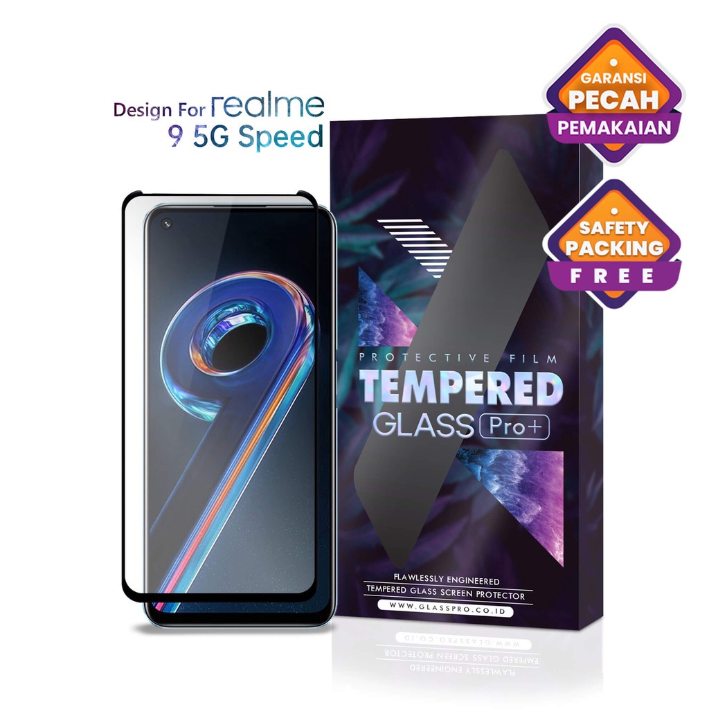 Glass Pro Tempered Glass Realme 9 5G Speed Full Cover - Premium