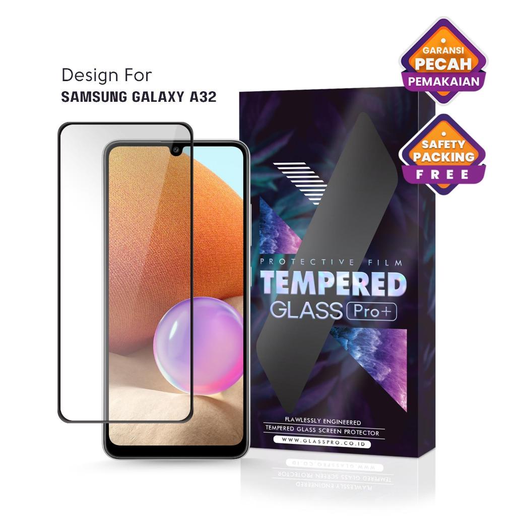 Glass Pro Tempered Glass Samsung Galaxy A32 4G Full Cover - Premium