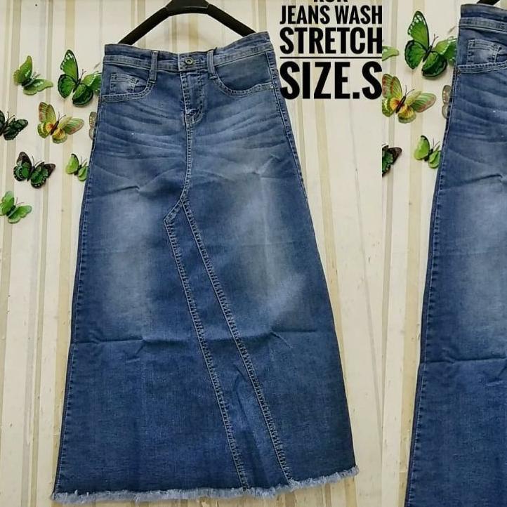 Rok Jeans Span Kekinian 2023 // Rok Denim Wanita // Rok Span