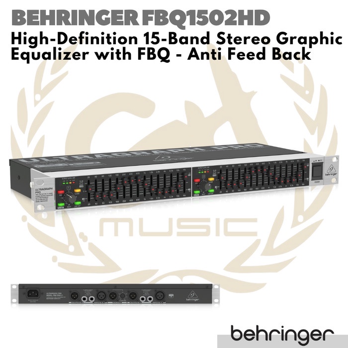Behringer Ultragraph Pro Fbq1502Hd 15 Band Graphic Equalizer With Fbq Original Dan Terpercaya