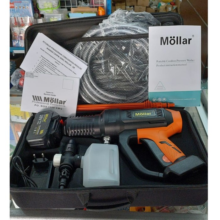 Terbaru Mollar Hpw20501 Jet Cleaner Cordless Q8 High Pressure Washer Cuci Mobi Promo Terlaris