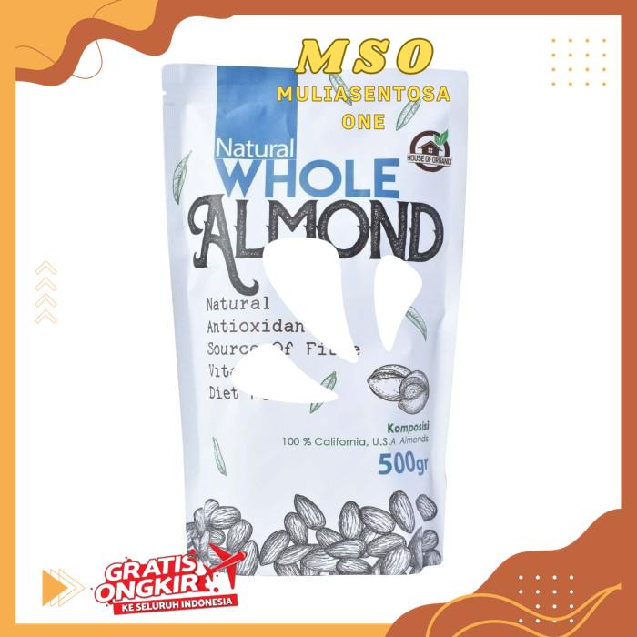 

WS NATURAL WHOLE ALMOND ( KACANG ALMOND NATURAL ) 500 GR BEST QUALITY PRODUCT !!