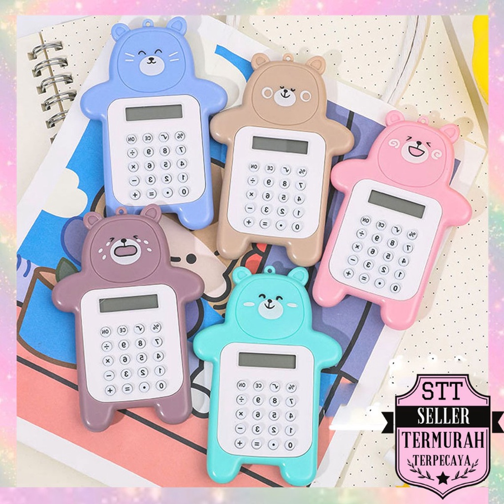 

STT Calculator Mini Portable Motif Bear Kalkulator Portable Mini Beruang Kalkulator Unik Kalkulator 8 Digit Mini Portable Kalkulator Beruang Tombol Karet Kalkulator Sekolah /Stationary Warna Warni