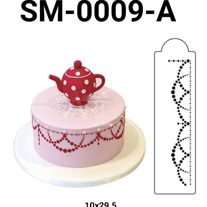 

TERLARIS GR-SM-0009 Cake stencil stensil pinggiran kue hati snowflake mutiara