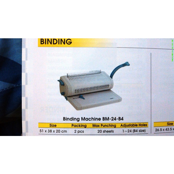 

Mesin binding spiral plastik JOYKO body besi ( Heavy) seri BM-24-B4