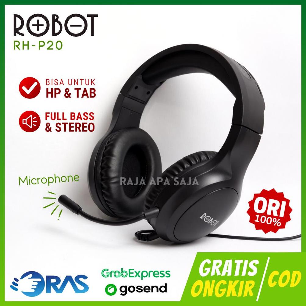 NEW Headphone Gaming Robot Full Bass Stereo Untuk HP Laptop PC Komputer Handsfree Headset Earphone G