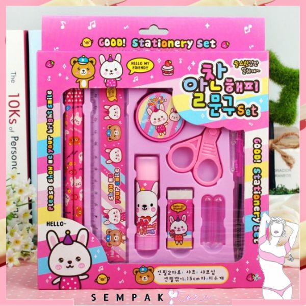 

SS Paket Alat Tulis set 8in1 Stationery Set Study Set Anak Karakter Set Alat Tulis Anak TK