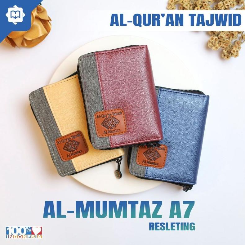 Al Quran Saku Pocket Tajwid Al Mumtaz A7 Resleting - Al Quran Kecil Mini oleh oleh haji umroh - Al Quran Tajwid saku kecil resleting