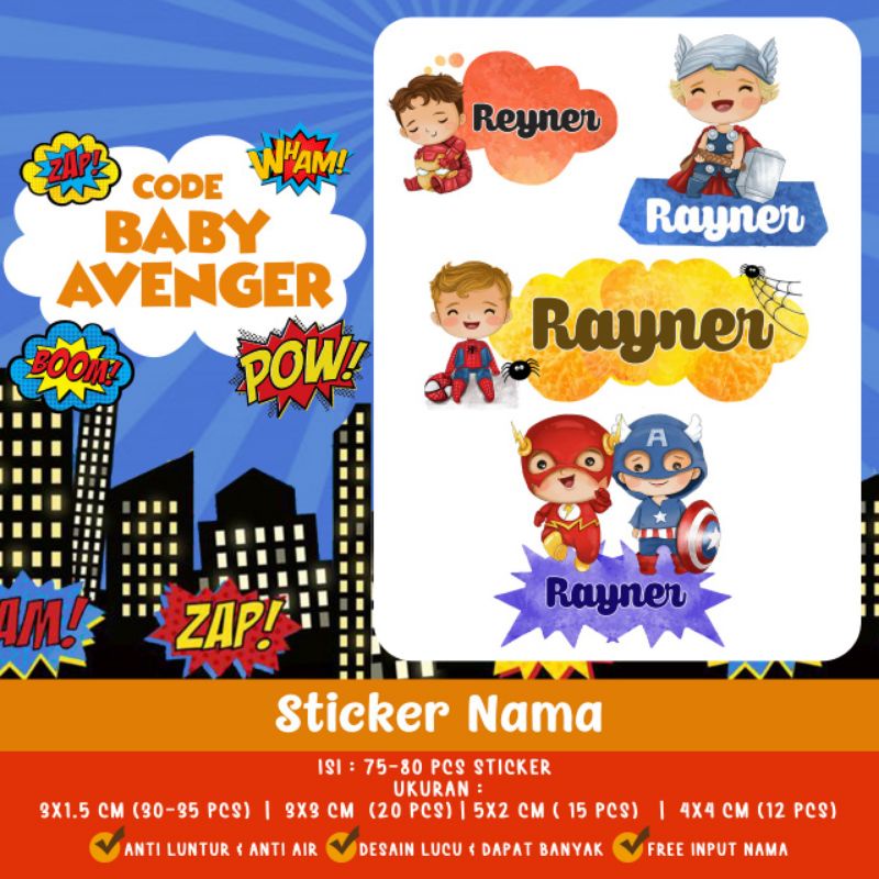 

STICKER LABEL NAMA ANAK WATERPROOF OILPROOF AWET TAHAN LAMA