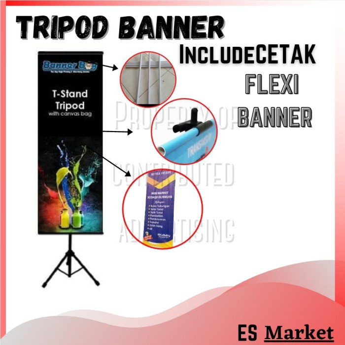 

Tripod Banner Include Cetak Flexy / Tripod Display / Stand Poster