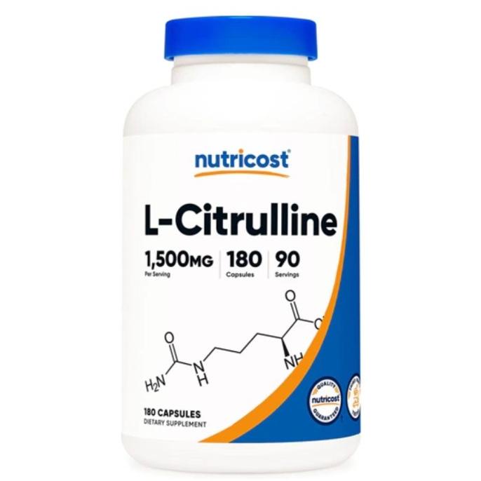 Nutricost L-Citrulline 1500 Mg Per Serving Isi 180 Capsul Citrulline