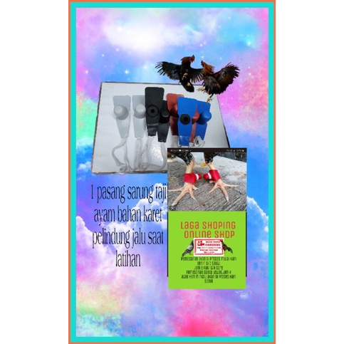 sarung jalu karet 1pasang bungkus taji ayam 2buah kuat tahan lama  mudah pakai dan lepas utk 1 ayam 