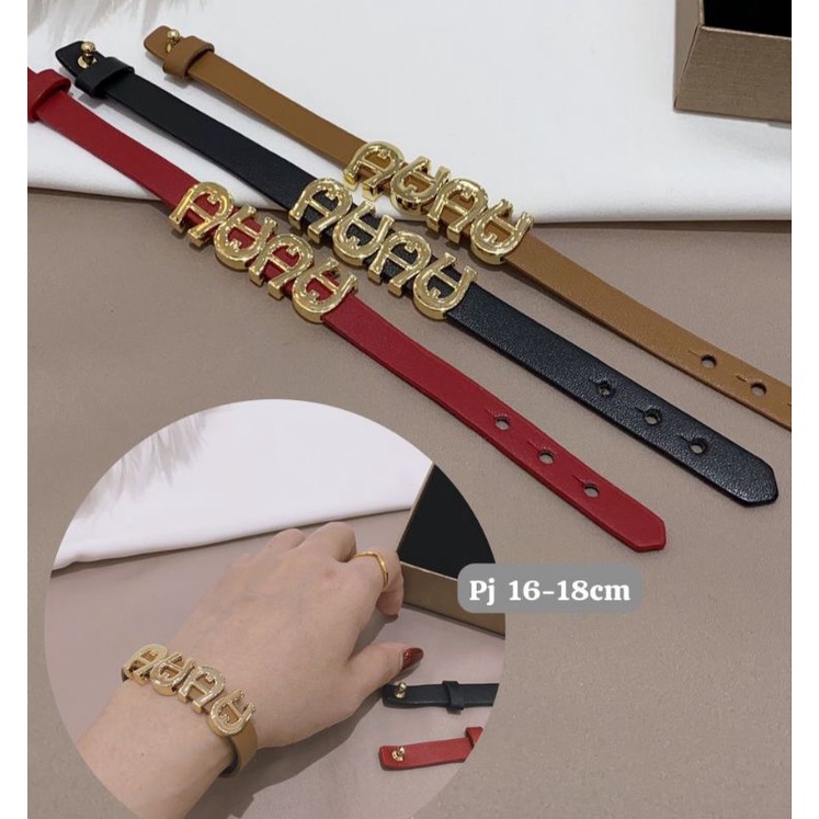 Gelang kulit Viral Gelang branded band Premium Quality Gelang tangan Kulit Tidak berkarat Gelang Fas