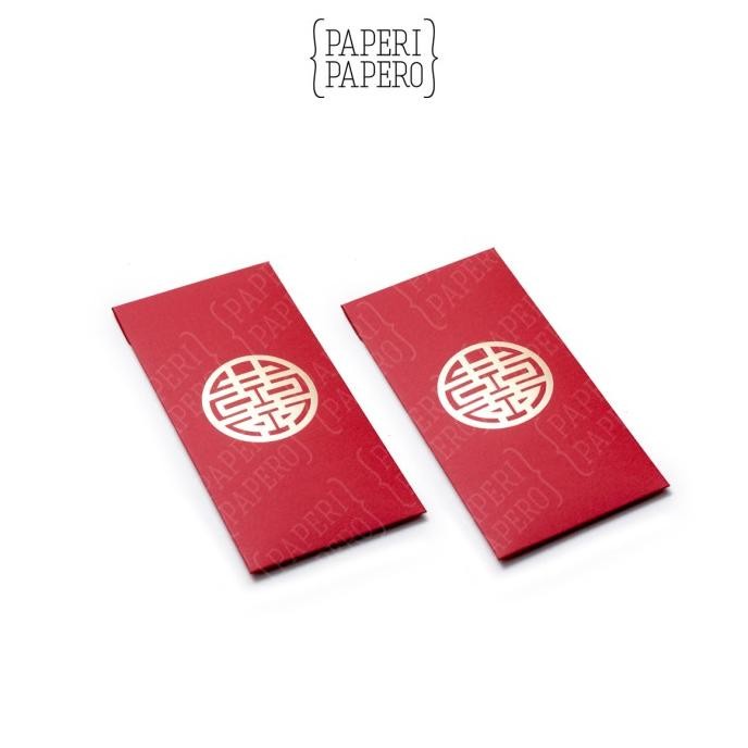 

New! Red Amplop Angpao Shuangxi Merah Double Happines - Imlek/Pernikahan Limited